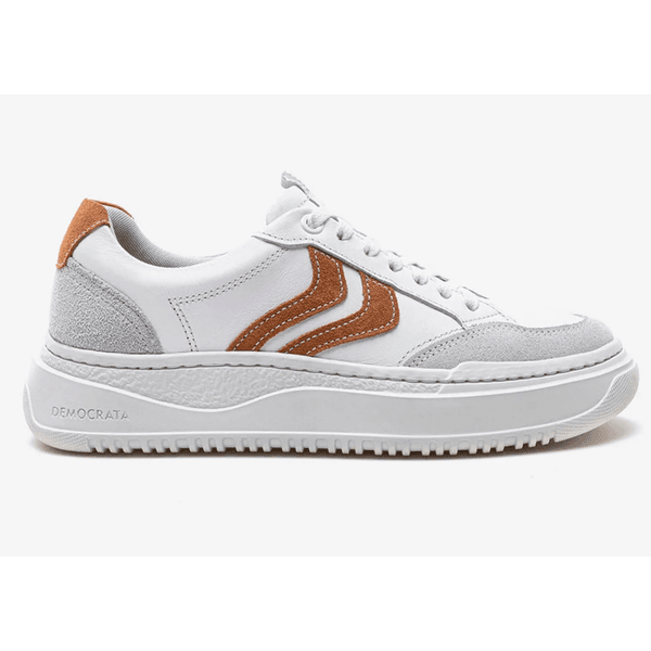 Tênis Feminino Democrata Ela Block Branco / Telha 616102-001