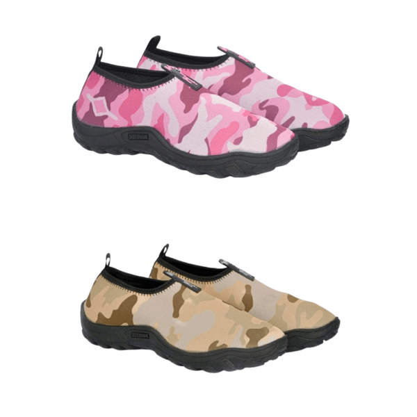 Kit 2 Sapatilhas Aquáticas Náuticas Blaqueadas - Militar Rosa e Bege