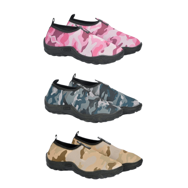 Kit 3 Sapatilhas Aquáticas Náuticas Blaqueadas - Militar Rosa/Azul/Marrom