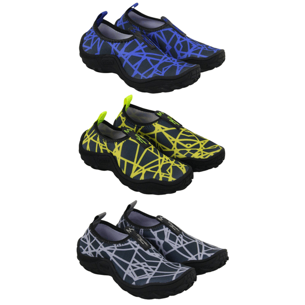 Kit 3 Sapatilhas Aquáticas Náuticas Blaqueadas - Teia Azul/Amarelo/Cinza