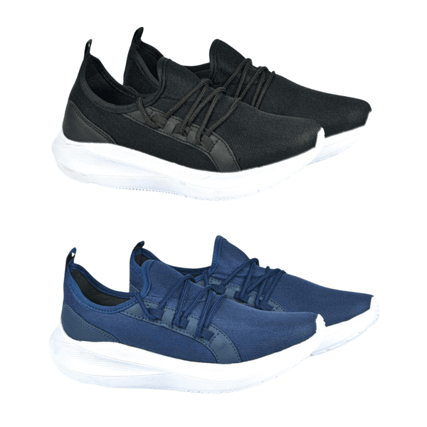 Kit 2 Tênis Masculino Casual X-Run - Preto e Azul Marinho