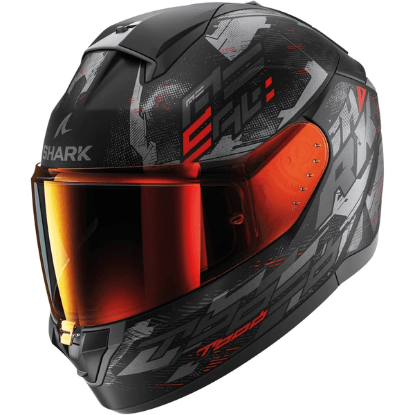 Capacete Shark Ridill 2 Molokai Mat Kar - Preto Vermelho 