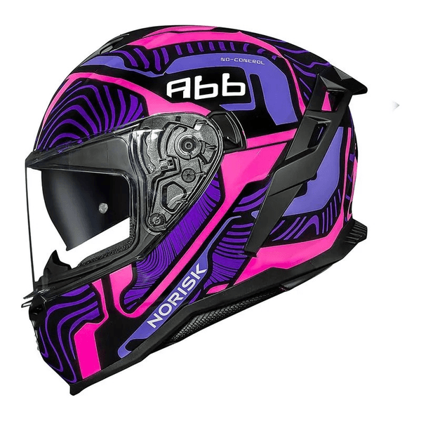 Capacete Norisk Strada Ii Fusion - Roxo/preto/rosa