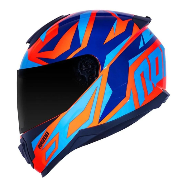 Capacete Norisk Ff802 Razor Cutting - Laranja Azul