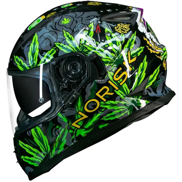 Capacete Norisk Ff302 Magic Seeds - Verde