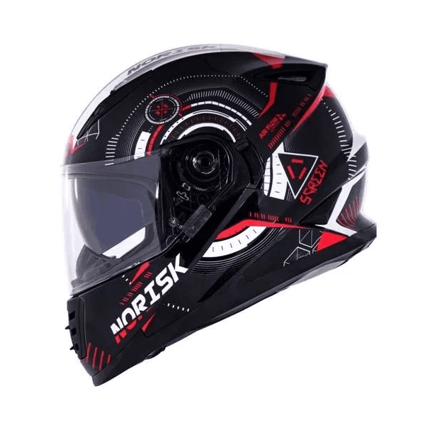 Capacete Norisk Ff302 Screen - Preto Vermelho Branco