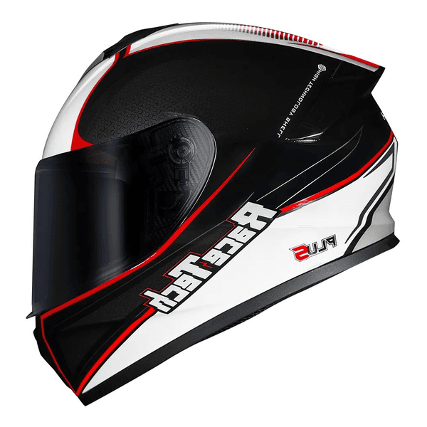 Capacete Race Tech Hit Plus - Preto Branco.