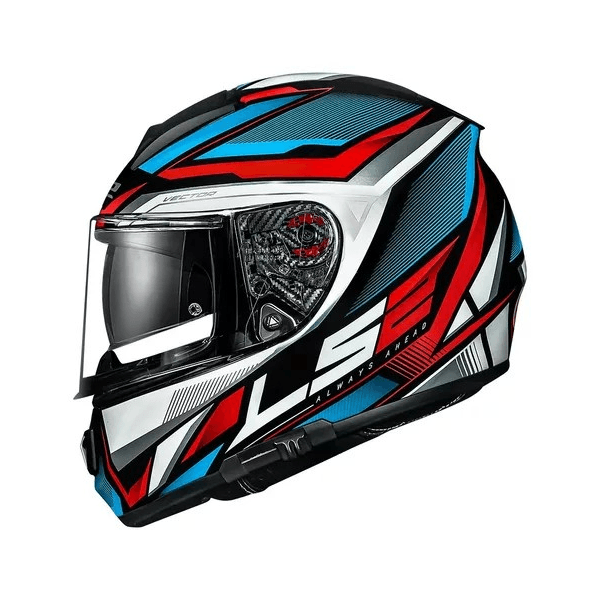 Capacete Ls2 Ff397 Vector Evo Rider - Azul Vermelho