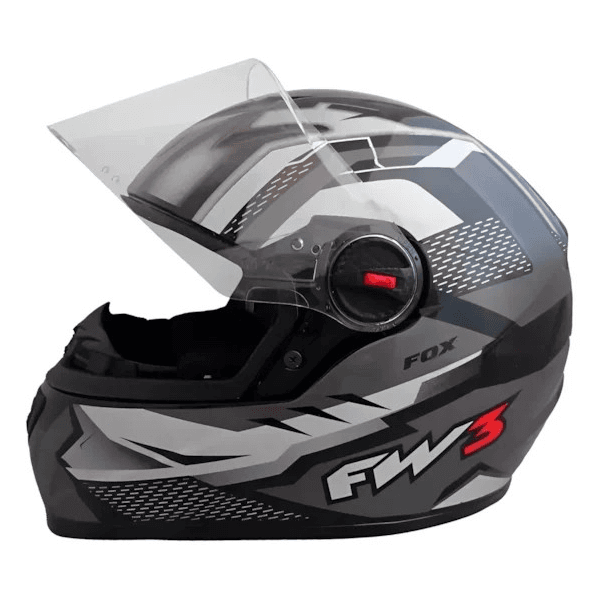Capacete Fw3 Gtn Fox - Grafite/preto/branco