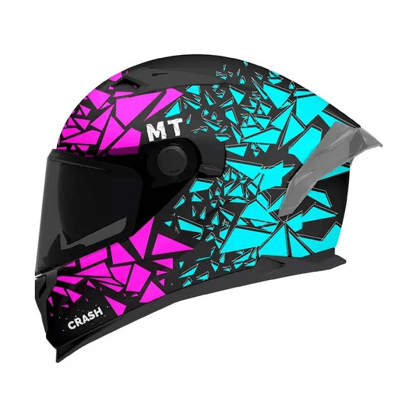 Capacete Mt Braker Crash B8 - Preto Rosa Azul