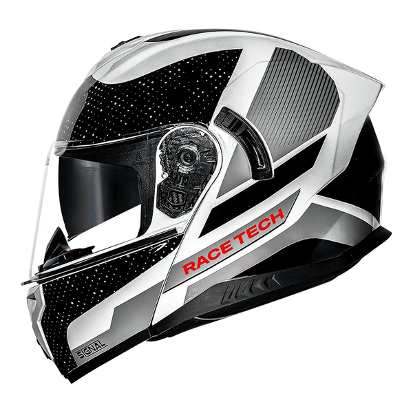 Capacete Race Tech Signal Gear - Preto Branco.