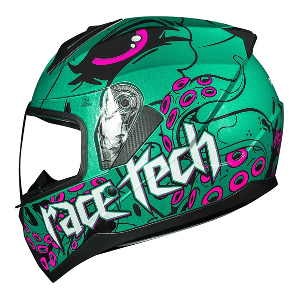 Capacete Race Tech Sector Kraken - Verde Rosa.