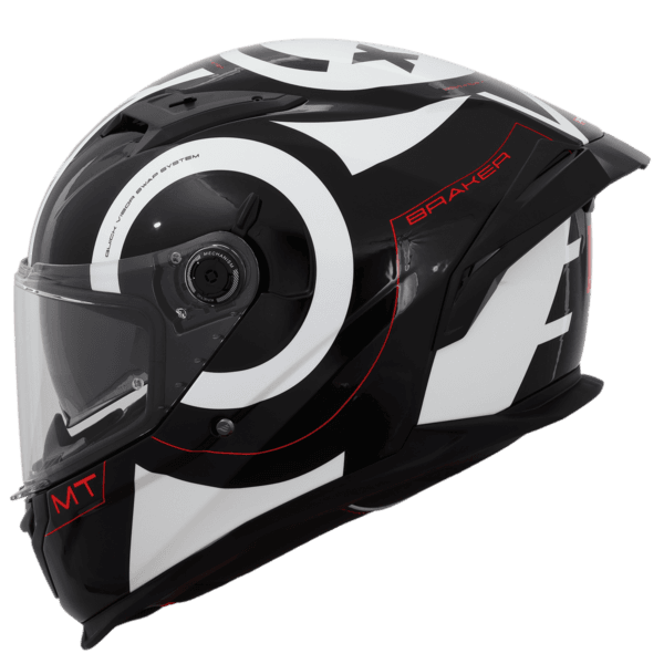 Capacete Mt Braker Inox A0 - Preto Branco