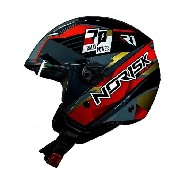 Capacete Norisk Orion R1 - Preto Vermelho Dourado