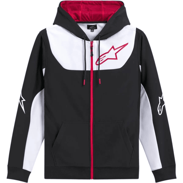 Moletom Alpinestars Sessions V3 Hoodie - Preto Branco Vermelho