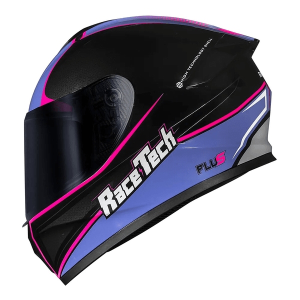 Capacete Race Tech Hit Plus - Preto/Roxo.