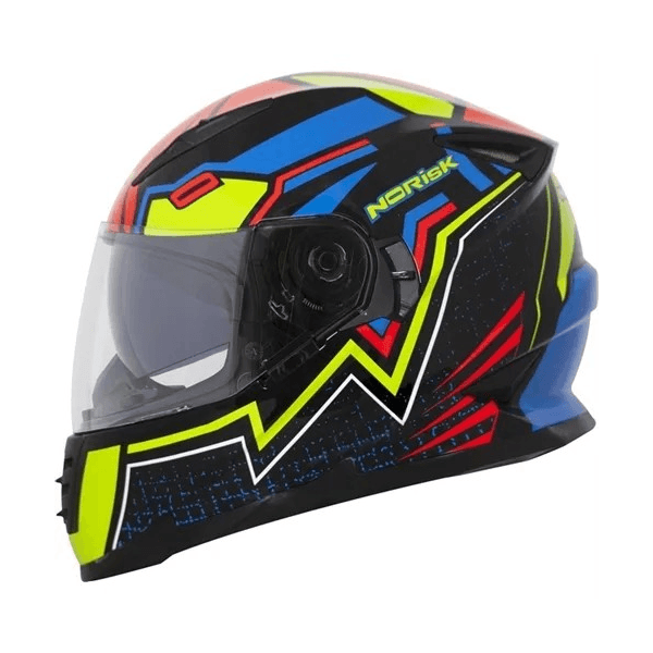 Capacete Norisk Ff302 Wizard - Preto Verde Azul