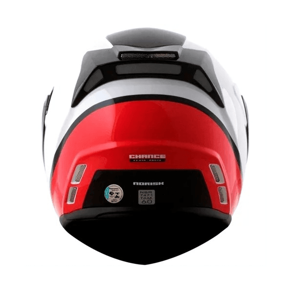 Capacete Norisk Ff345 Route Chance Branco Vermelho Preto Moto One