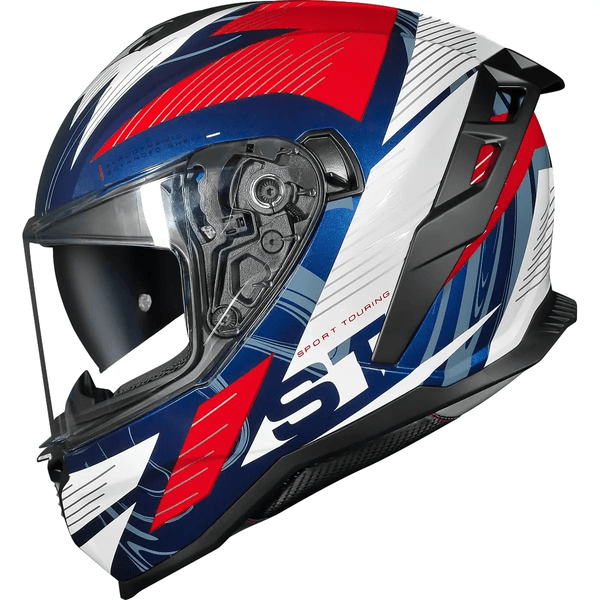 Capacete Norisk Strada Ii St - Branco/azul/vermelho