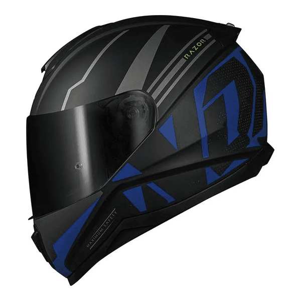 Capacete Norisk Ff802 Razor Full - Preto Fosco/azul