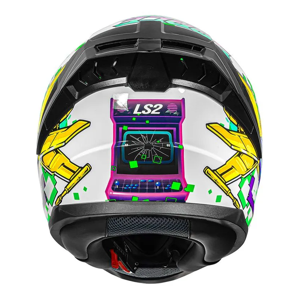 Capacete Ls2 Ff810 Vigo Space Attack Branco/Roxo Moto One