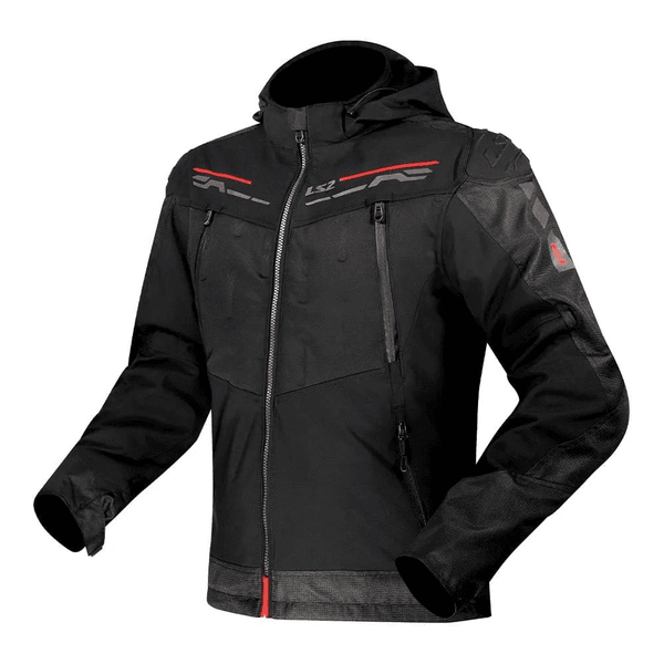 Jaqueta Ls2 Zirconium - Preto/titanium/vermelho
