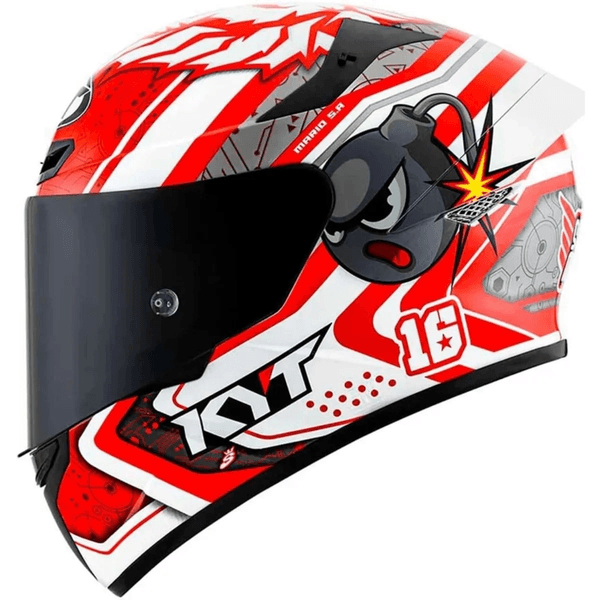 Capacete Kyt Tt Course Super Mario - Vermelho Branco 