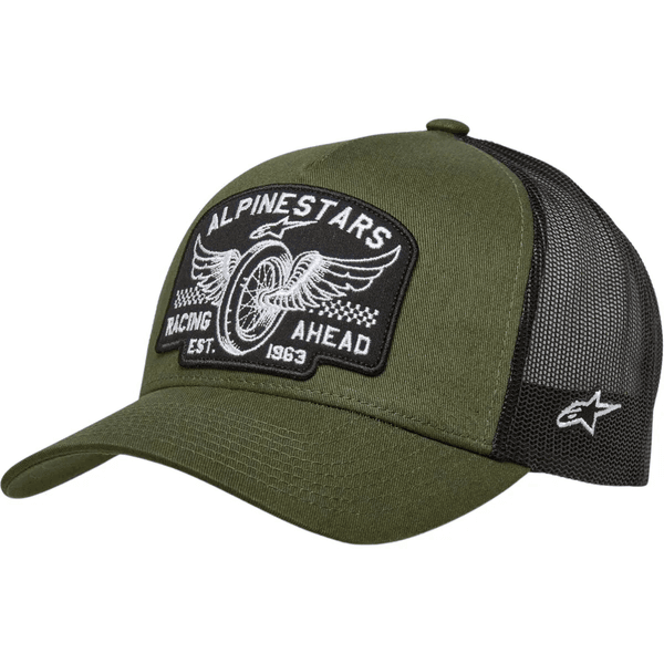 Boné Alpinestars Heritage Patch Trucker - Verde Militar Preto