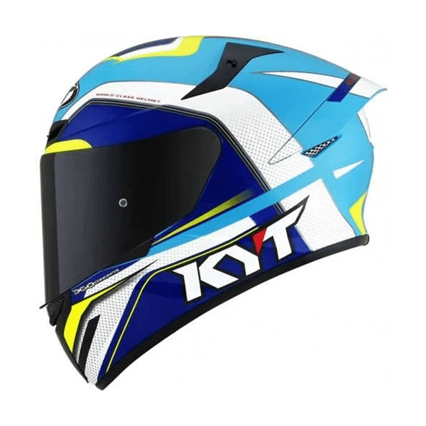 Capacete Kyt Tt Course Gran Prix - Branco Azul