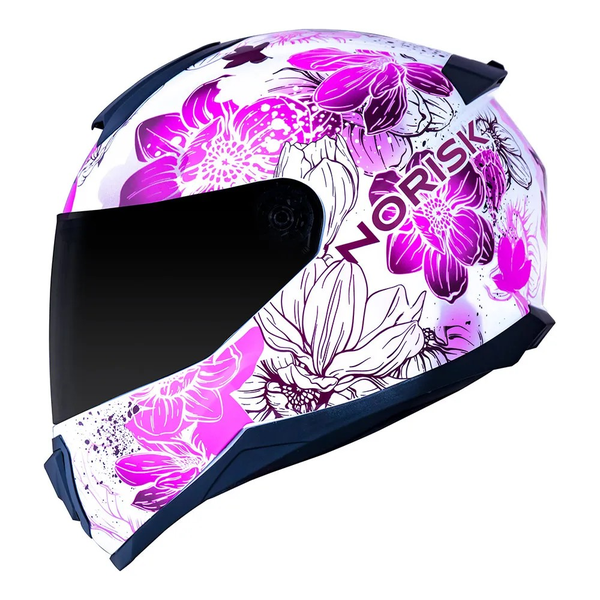 Capacete Norisk Ff802 Razor Bloom - Branco Rosa