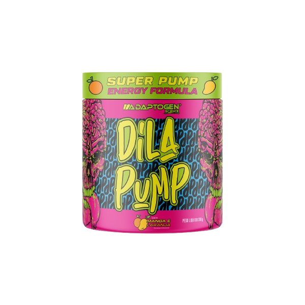 Dila Pump Pré-Treino Sem Cafeína 318g Adaptogen Manga e Laranja