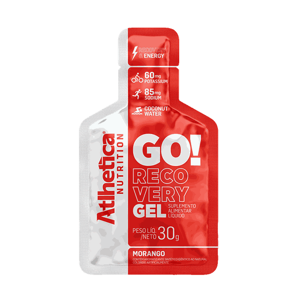 GO! Recovery Gel Caixa com 10 unidades de 30g Atlhetica Nutrition Morango