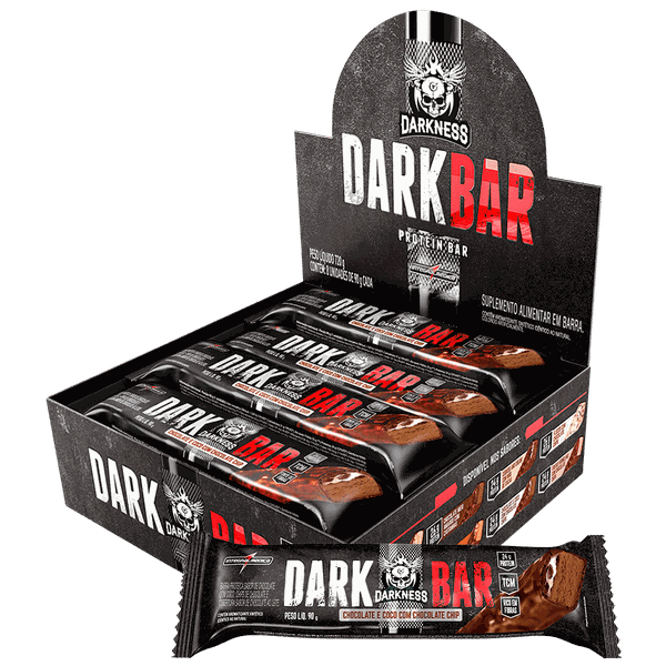 Barra de Proteina Dark Bar 1 Un. 90g Darkness Chocolate ao Leite com Chocolate Chips