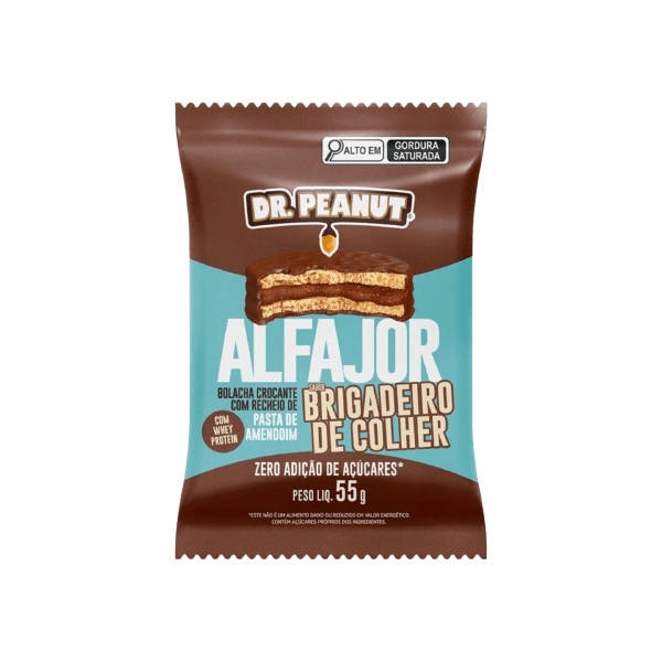 Alfajor com Pasta de Amendoin 1 unidade 55g Brigadeiro de Colher Dr. Peanut