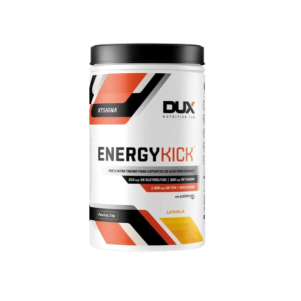 Energy Kick Pré e Intra Treino Eletrólitos com Palatinose 1kg Laranja Dux Nutrition Lab