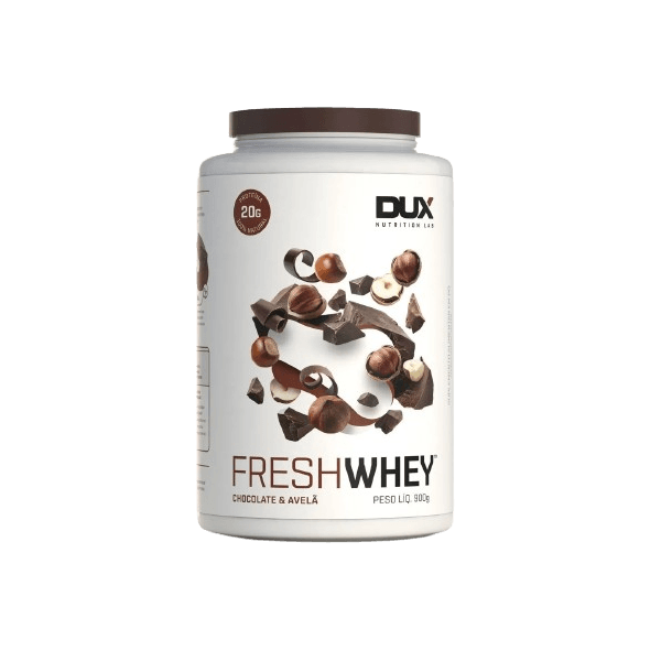 Whey Protein 3W Fresh Whey Pote 900g Dux Nutrition Lab Chocolate e Avelã