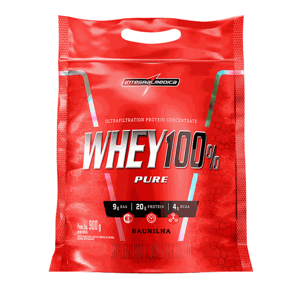 Whey 100% Pure Refil 900g Integral Médica Baunilha