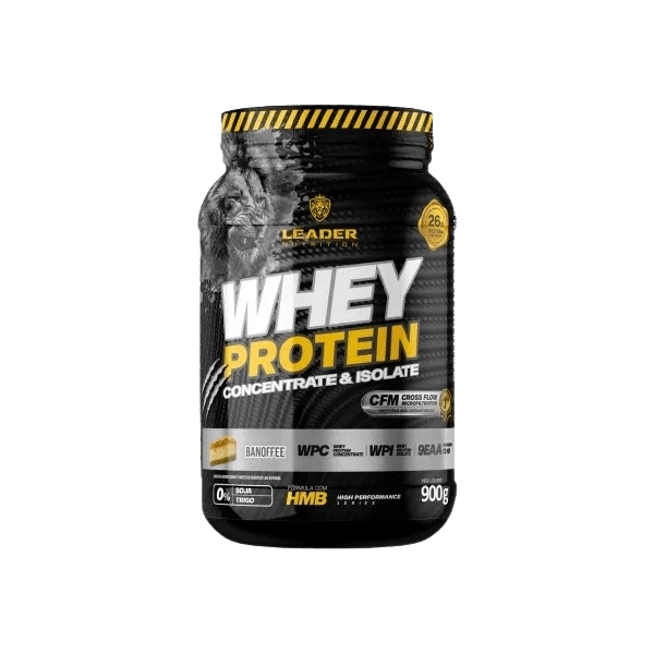 Whey Protein Concentrado E Isolado Pote 900g Leader Nutrition Banoffee