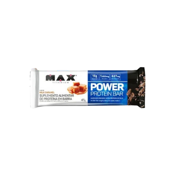 Proteína em Barra Power Protein Bar 1 Unidade 41g Max Titanium Milk Caramel