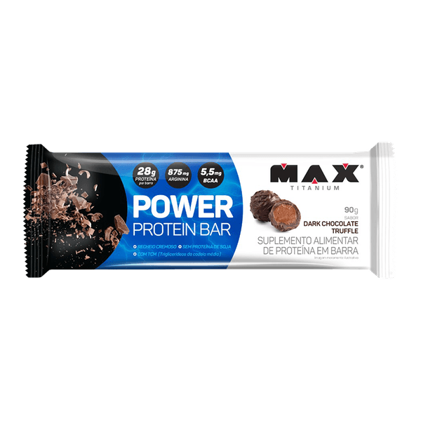 Proteína em Barra Power Protein Bar 1 Unidade 41g Max Titanium Dark Chocolate Truffle