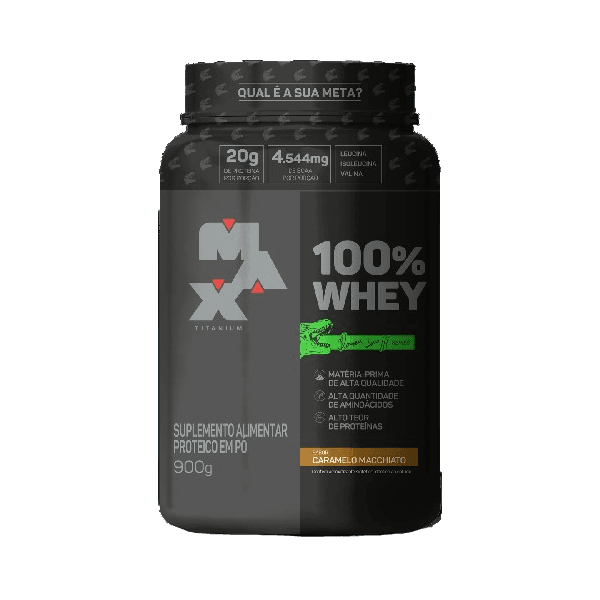 Whey 100% Whey Ramon Dino Series Pote 900g Max Titanium Caramelo Macchiato