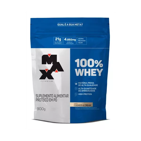 Whey 100% Refil 900g Max Titanium Cookies & Cream