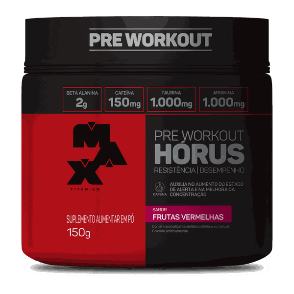 Hórus Pré Workout 150g Max Titanium Frutas Vermelhas