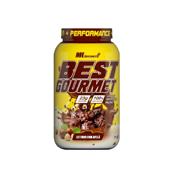 Whey Best Gourmet Pote 907g MK Supplements Ninho com Avelã
