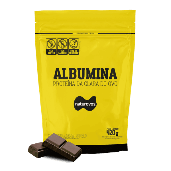 Albumina Proteína da Clara do Ovo 420g Naturovos Chocolate