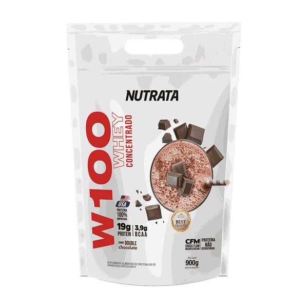 Whey Concentrado W100 Refil 900g Nutrata Double Chocolate