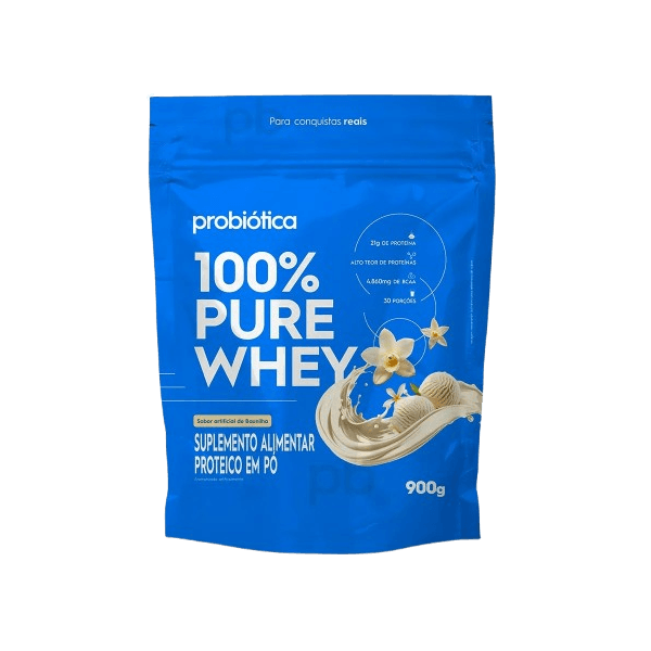 Whey 100% Pure Whey Refil 900g Probiótica Baunilha