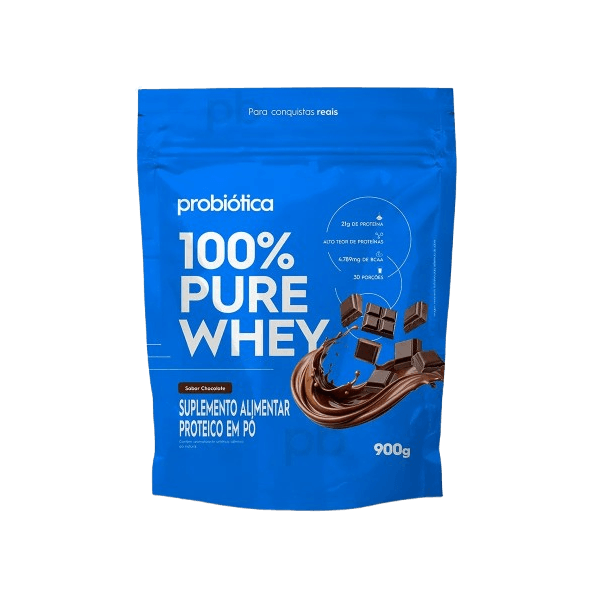 Whey 100% Pure Whey Refil 900g Probiótica Chocolate