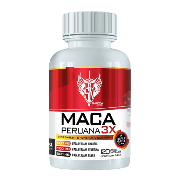 Maca Peruana 3x Maca Amarela 500mg, Maca Vermelha 500mg e Maca Negra 500mg 120Caps Shadow Nutrition