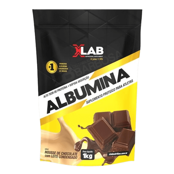 Albumina Proteína da Clara do Ovo 1kg XLab Nutrition Mousse de Chocolate com Leite Condensado